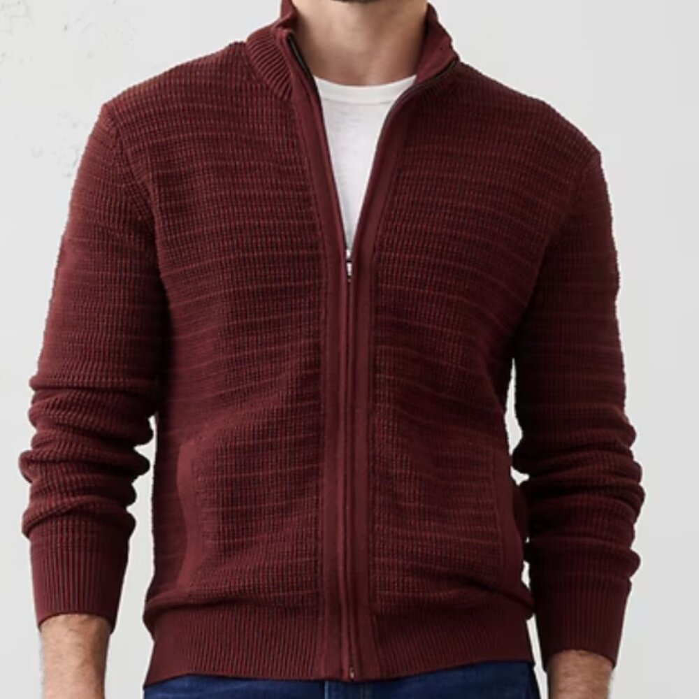 Banana Republic Factory Textured Combed Cotton Sweater Jacket